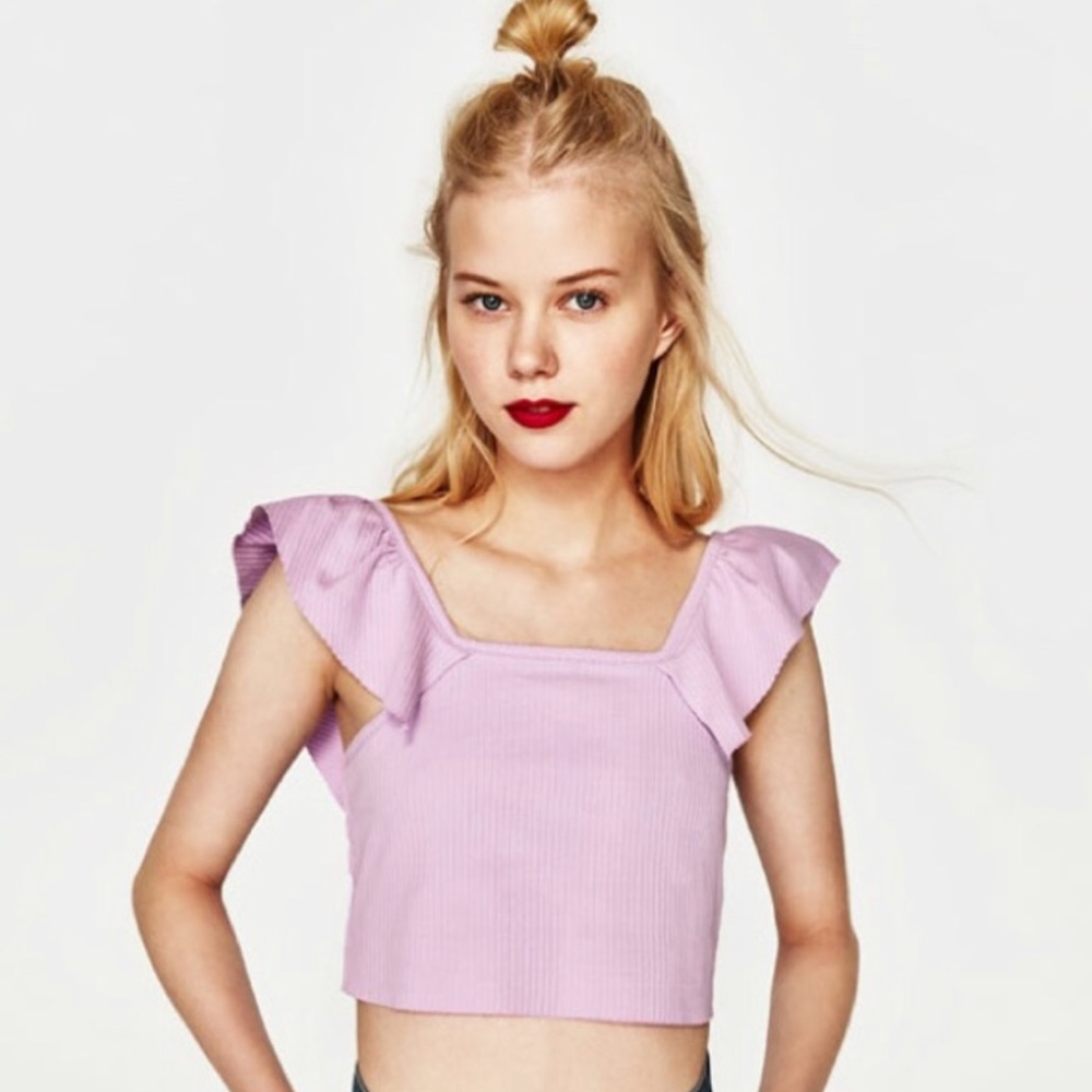 Zara Lilac Crop Top